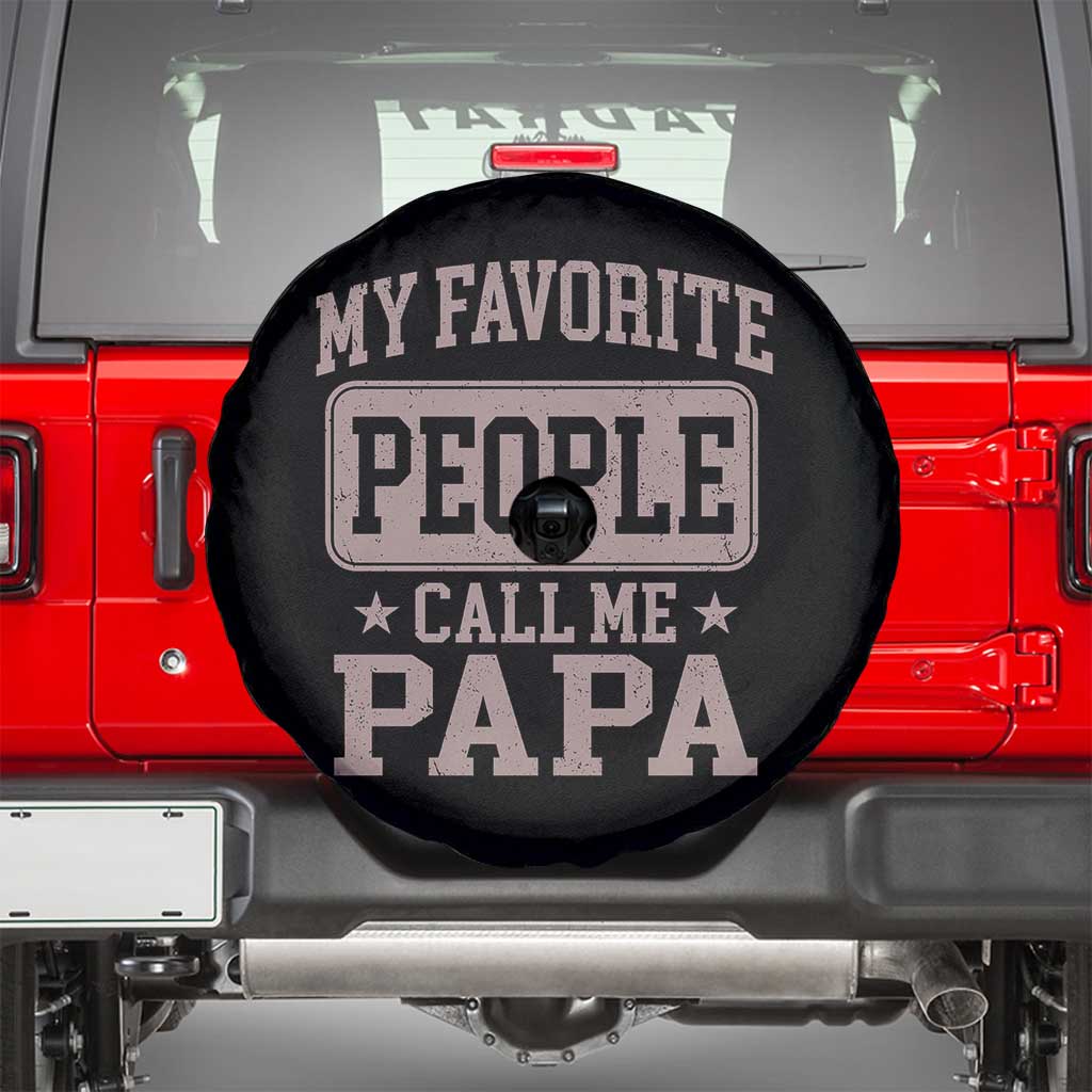 My Favorite People Call Me Papa Spare Tire Cover Retro Fathers Day Gift - Wonder Print Shop