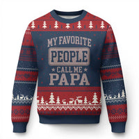 My Favorite People Call Me Papa Ugly Christmas Sweater Retro Fathers Day Gift - Wonder Print Shop