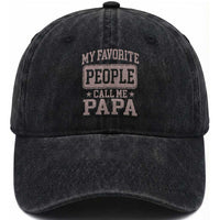 My Favorite People Call Me Papa Washed Cotton Baseball Cap Retro Fathers Day Gift