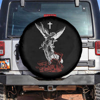 Saint Michael The Archangel Defeating Satan Spare Tire Cover