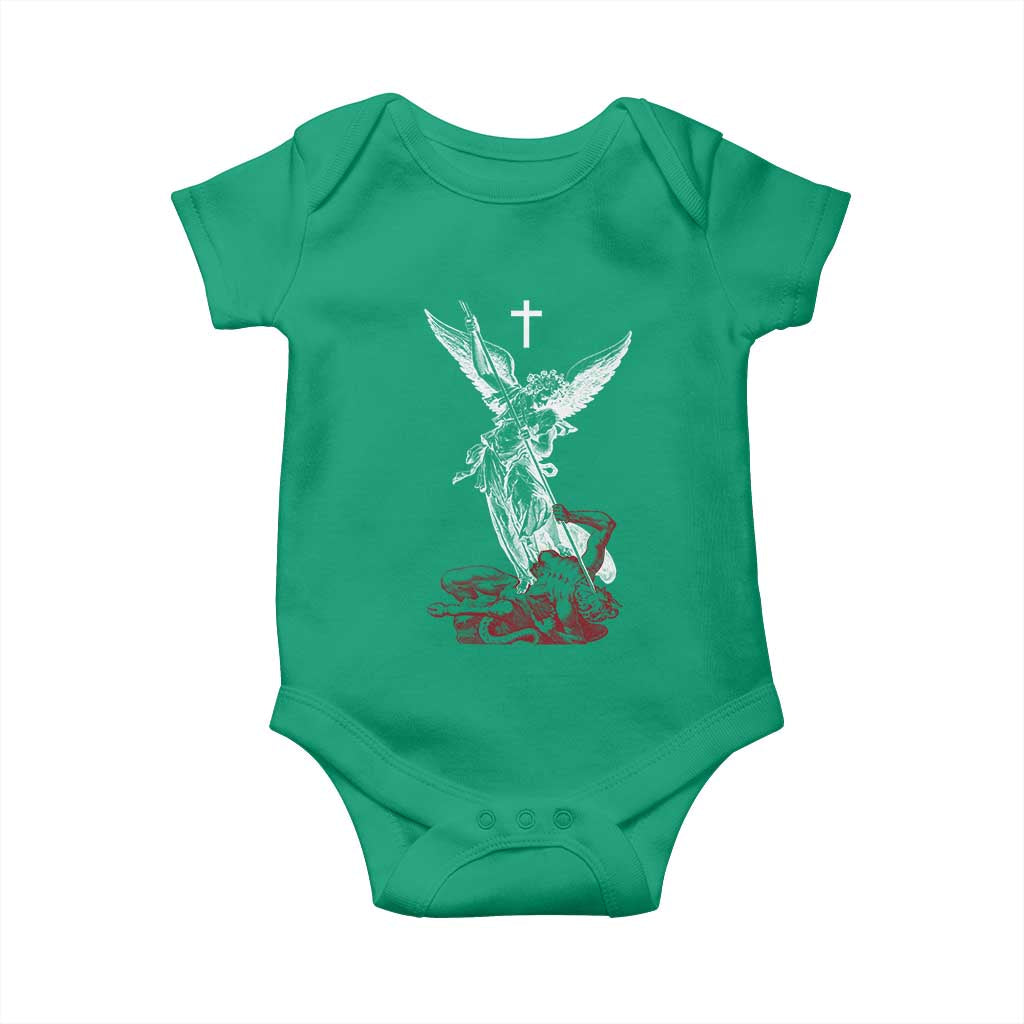 Saint Michael The Archangel Defeating Satan Baby Onesie