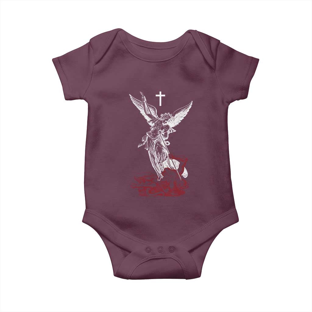Saint Michael The Archangel Defeating Satan Baby Onesie