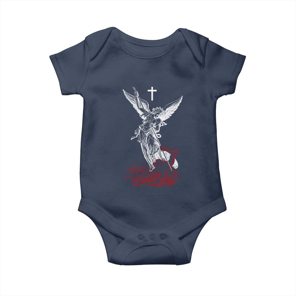 Saint Michael The Archangel Defeating Satan Baby Onesie