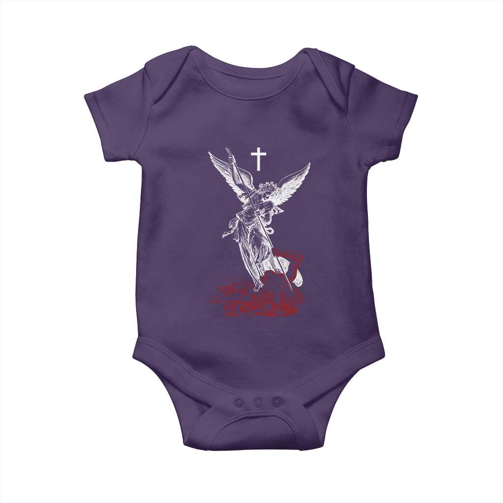 Saint Michael The Archangel Defeating Satan Baby Onesie