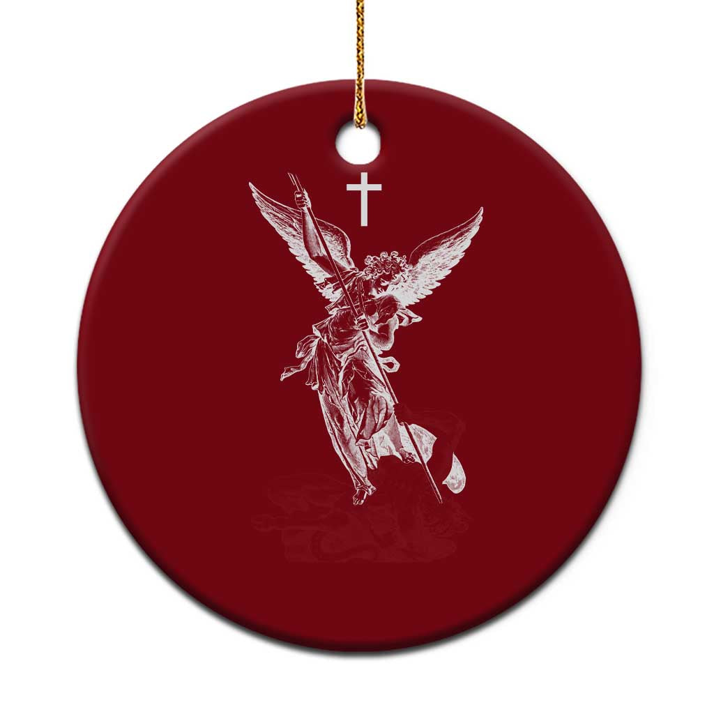 Saint Michael The Archangel Defeating Satan Ceramic Ornament