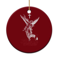 Saint Michael The Archangel Defeating Satan Ceramic Ornament