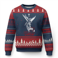 Saint Michael The Archangel Defeating Satan Ugly Christmas Sweater