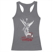 Saint Michael The Archangel Defeating Satan Racerback Tank Top