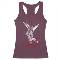 Saint Michael The Archangel Defeating Satan Racerback Tank Top