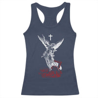 Saint Michael The Archangel Defeating Satan Racerback Tank Top