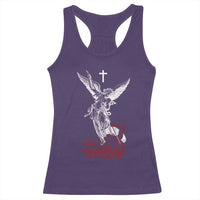 Saint Michael The Archangel Defeating Satan Racerback Tank Top