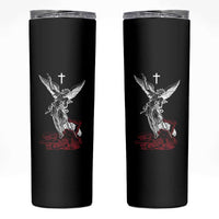 Saint Michael The Archangel Defeating Satan Skinny Tumbler