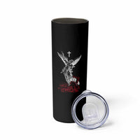 Saint Michael The Archangel Defeating Satan Skinny Tumbler
