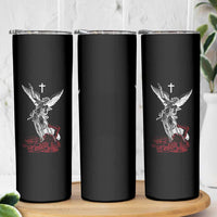 Saint Michael The Archangel Defeating Satan Skinny Tumbler