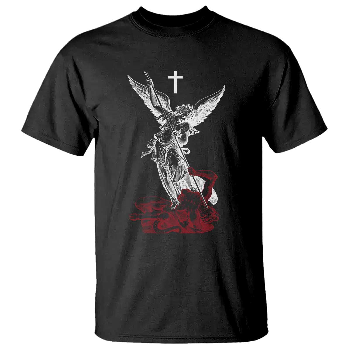 Saint Michael The Archangel Defeating Satan T Shirt