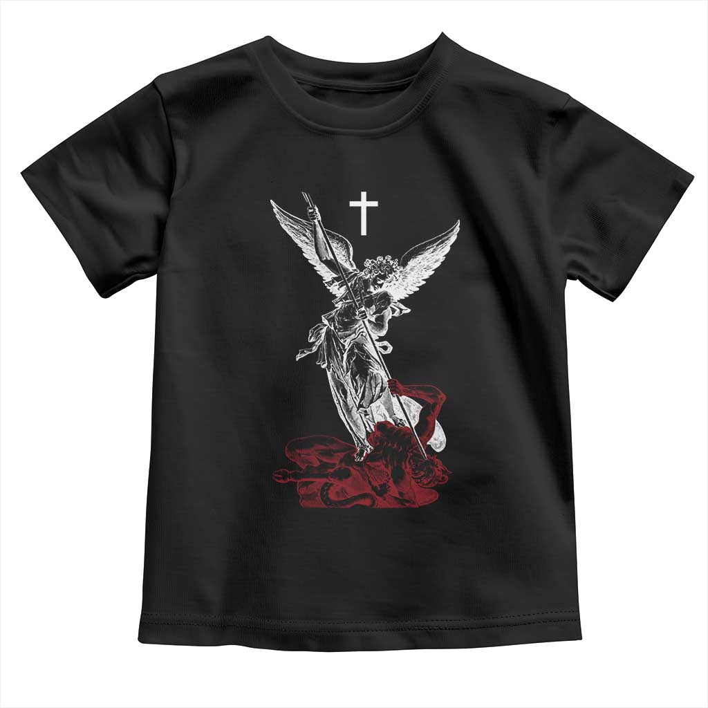 Saint Michael The Archangel Defeating Satan Toddler T Shirt