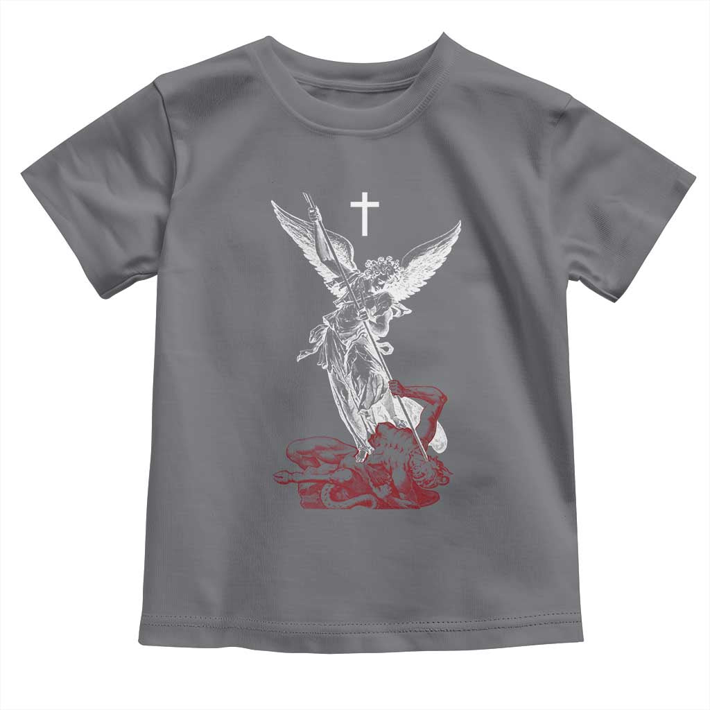 Saint Michael The Archangel Defeating Satan Toddler T Shirt