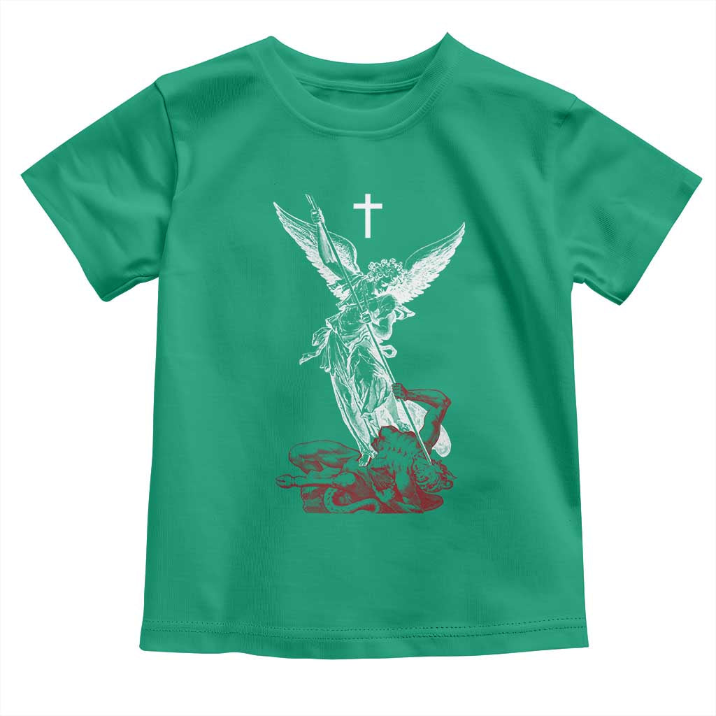 Saint Michael The Archangel Defeating Satan Toddler T Shirt