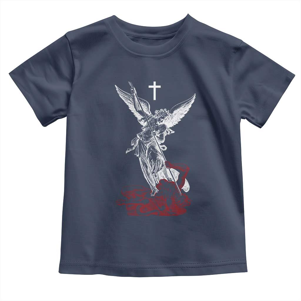 Saint Michael The Archangel Defeating Satan Toddler T Shirt