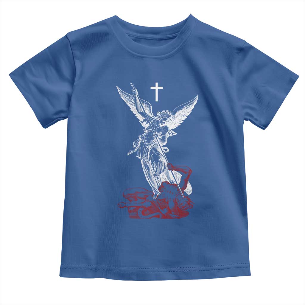 Saint Michael The Archangel Defeating Satan Toddler T Shirt