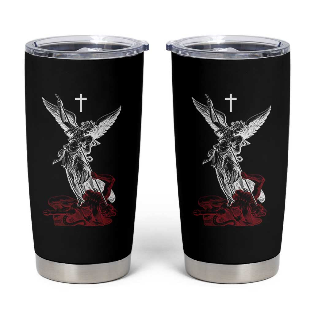 Saint Michael The Archangel Defeating Satan Tumbler Cup