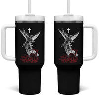 Saint Michael The Archangel Defeating Satan Tumbler With Handle