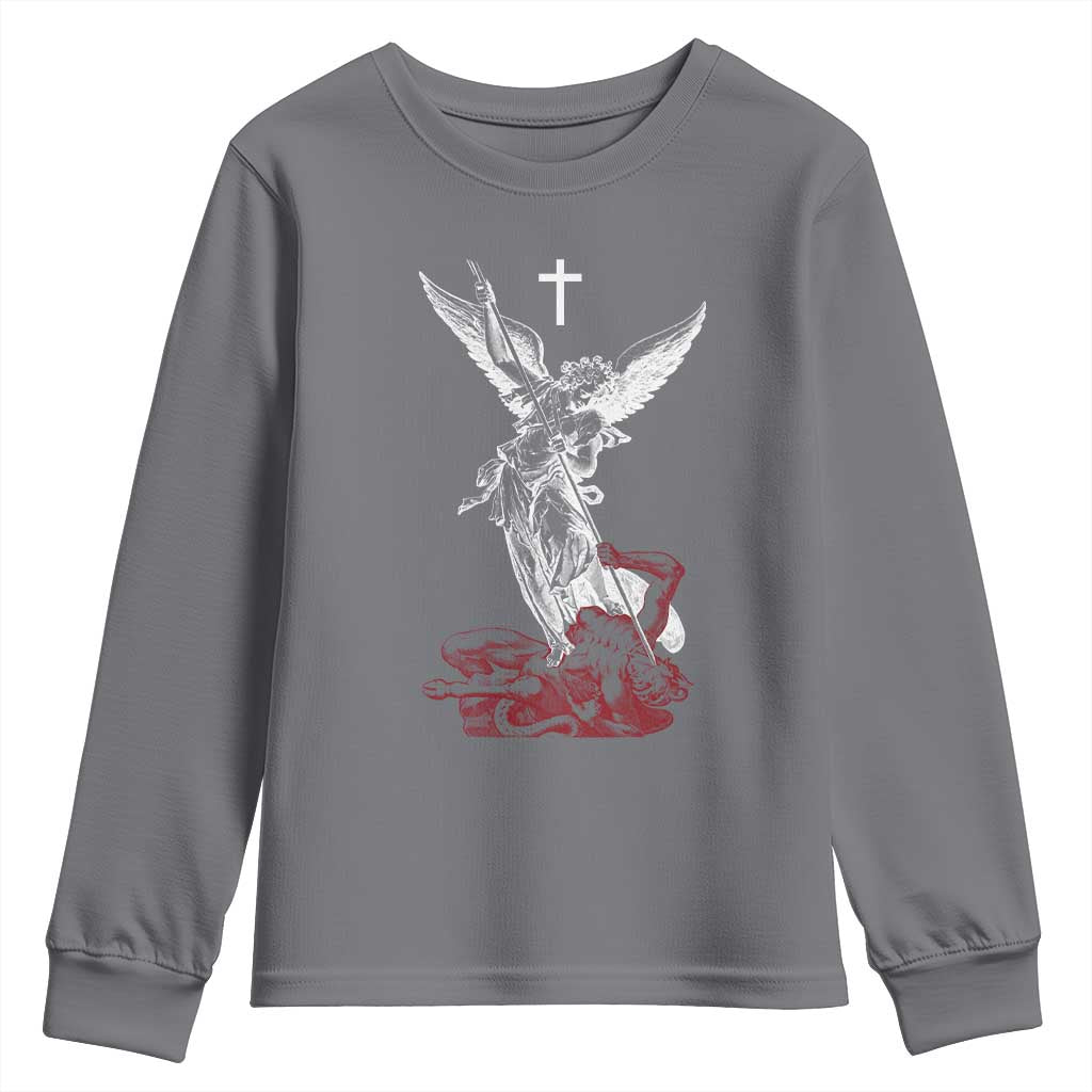 Saint Michael The Archangel Defeating Satan Youth Sweatshirt