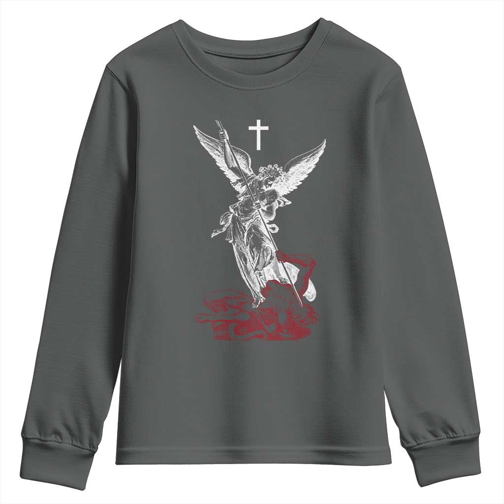 Saint Michael The Archangel Defeating Satan Youth Sweatshirt