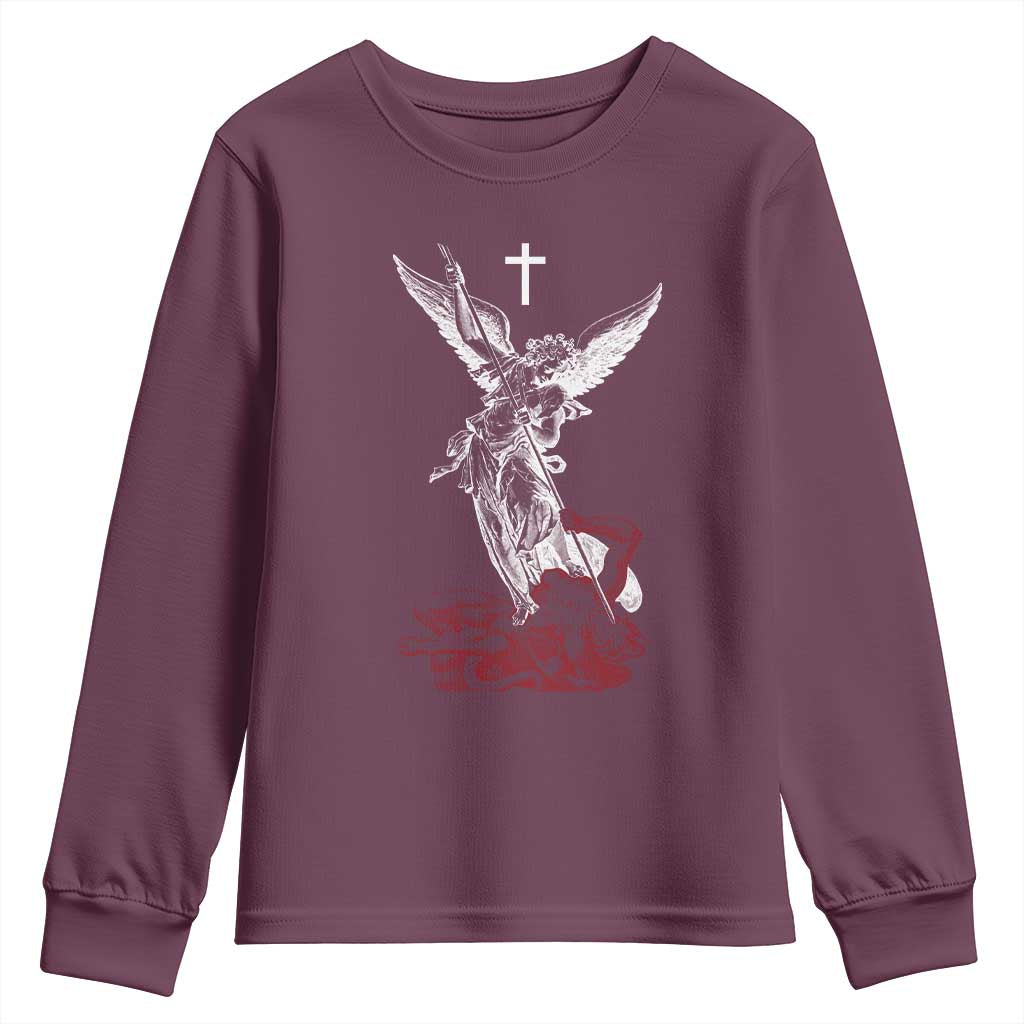 Saint Michael The Archangel Defeating Satan Youth Sweatshirt