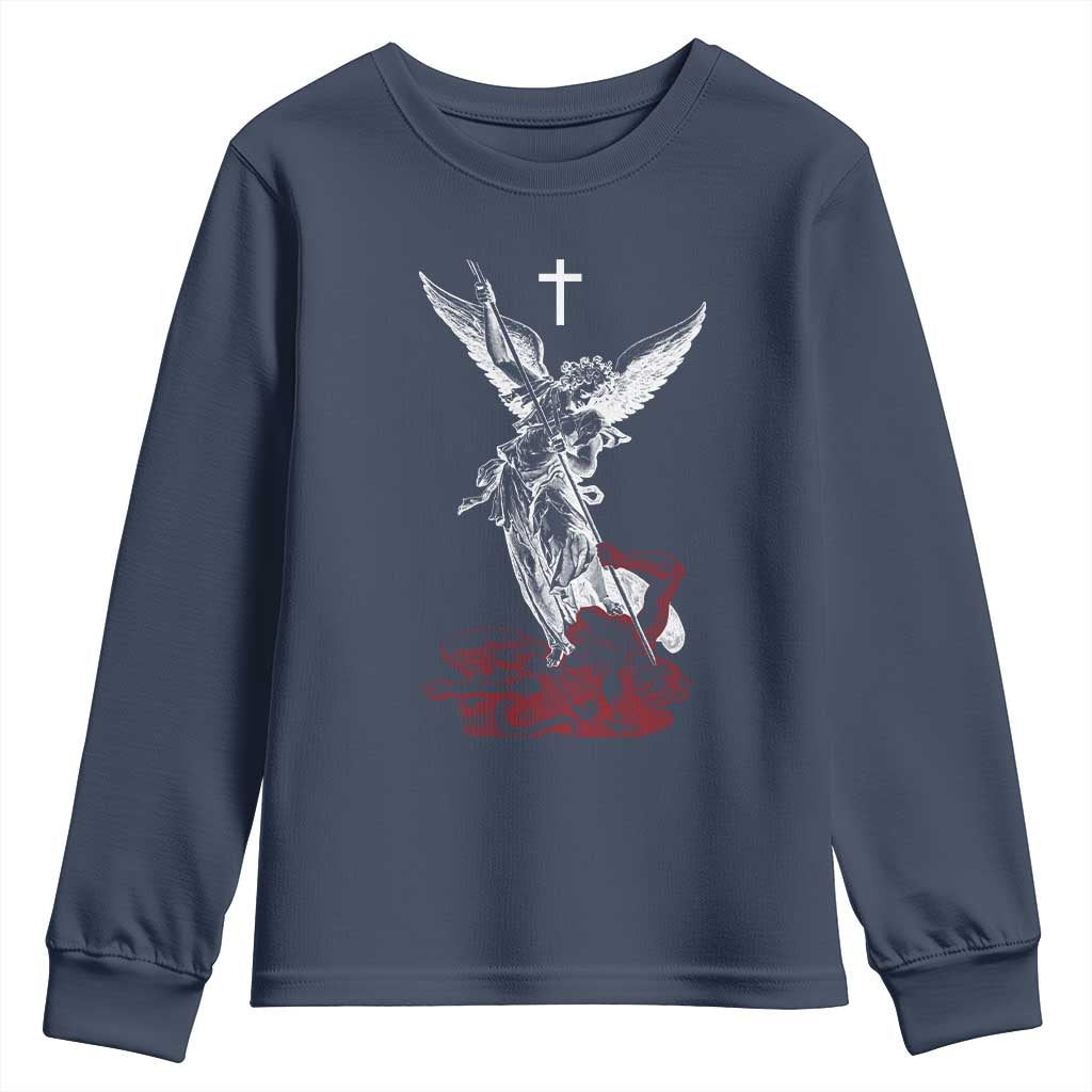 Saint Michael The Archangel Defeating Satan Youth Sweatshirt