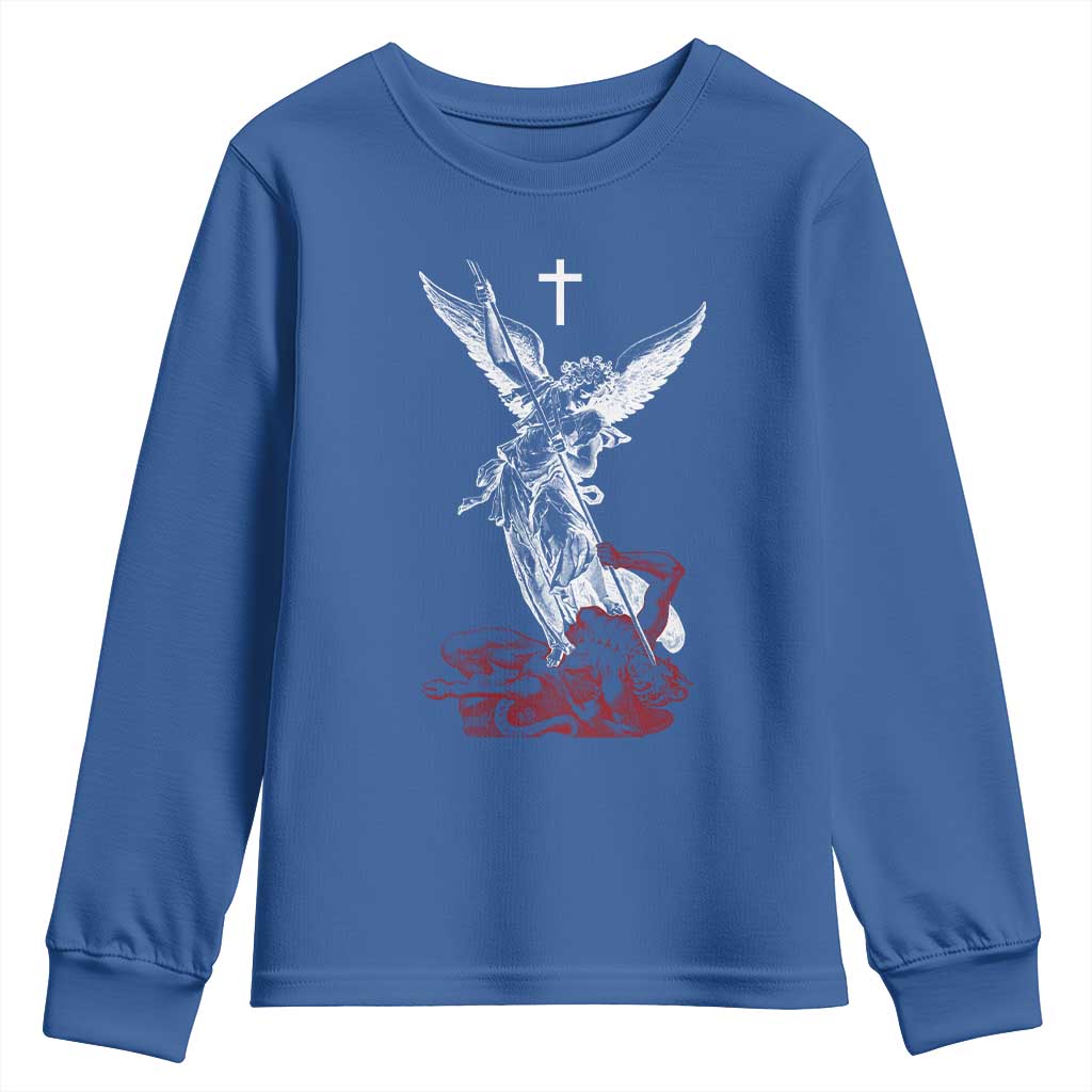 Saint Michael The Archangel Defeating Satan Youth Sweatshirt