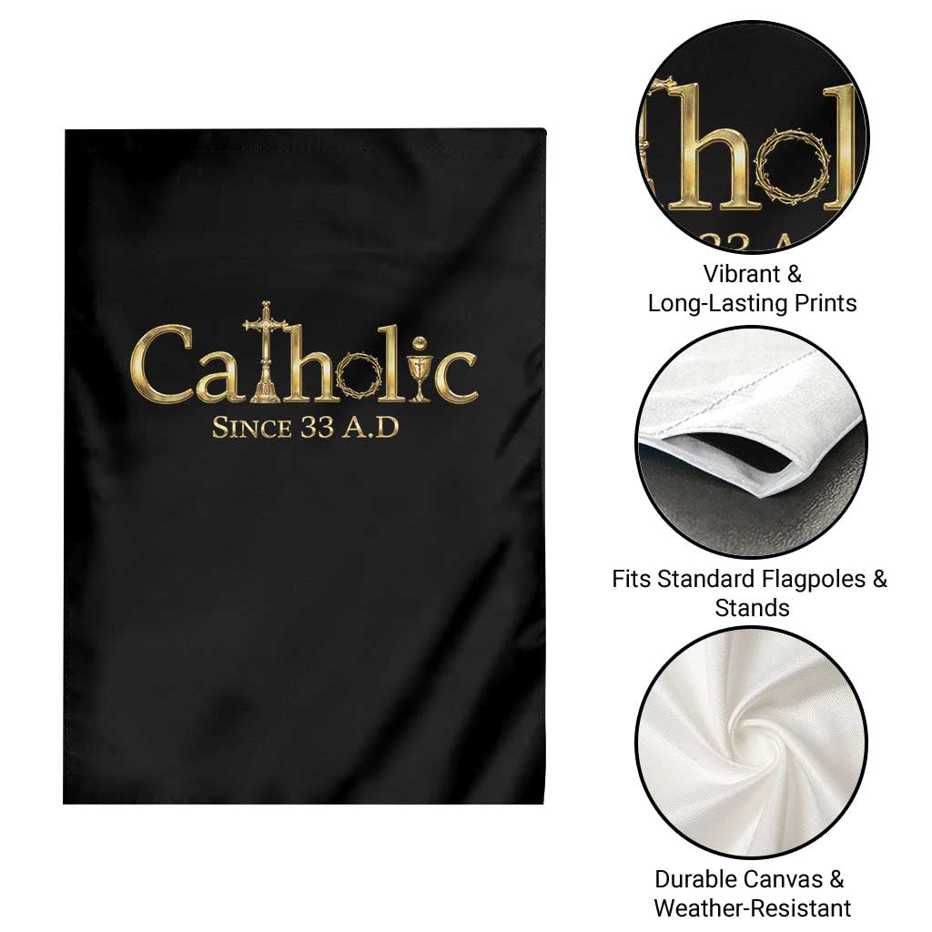 Catholic Since 33 AD Garden Flag Christianity Crucifix Jesus Eucharist