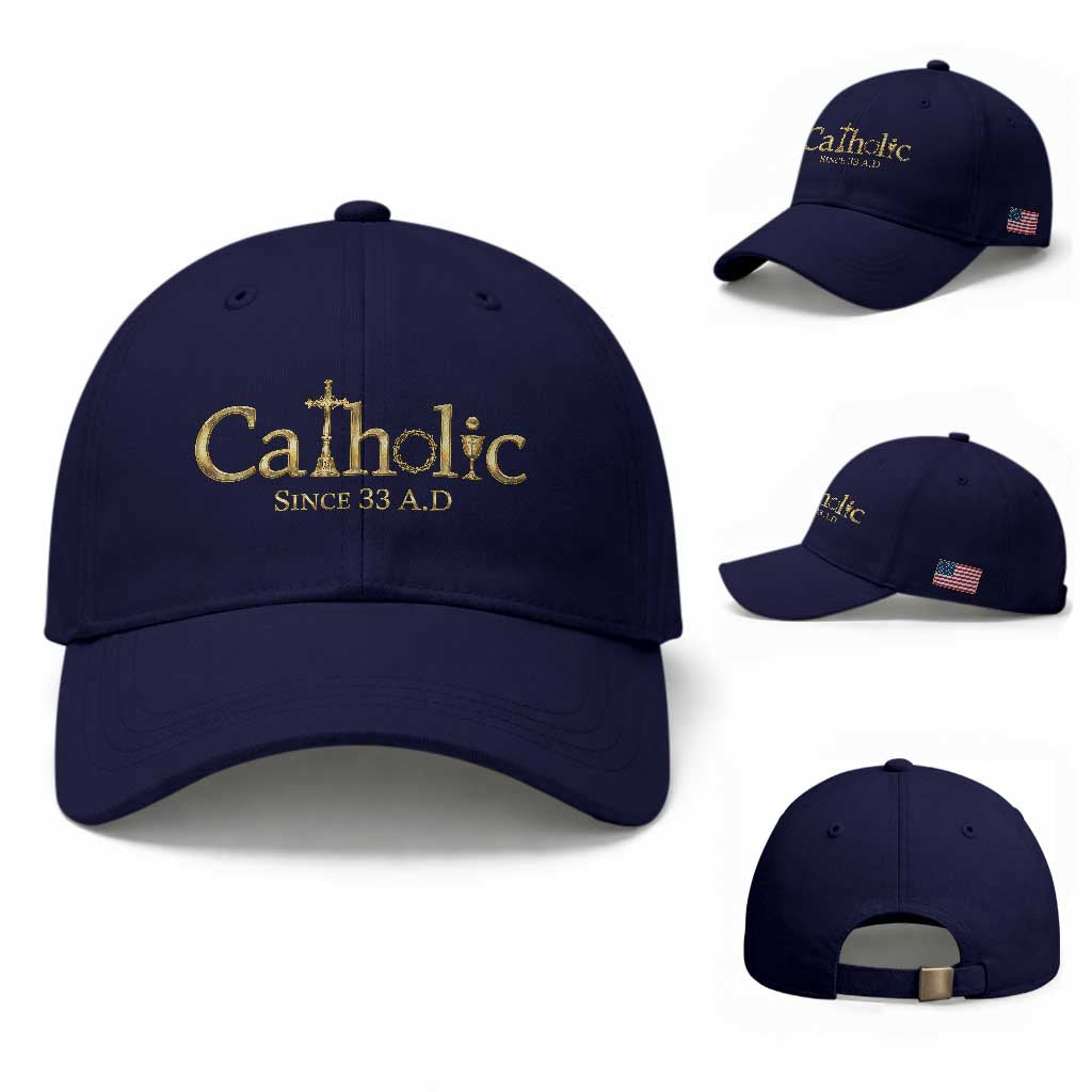 Catholic Since 33 AD Baseball Cap Christianity Crucifix Jesus Eucharist