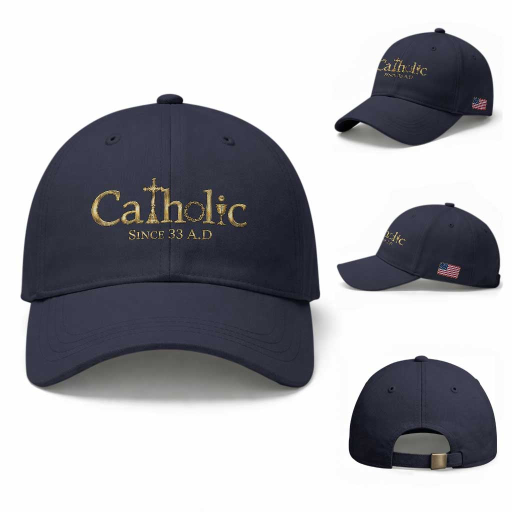 Catholic Since 33 AD Baseball Cap Christianity Crucifix Jesus Eucharist