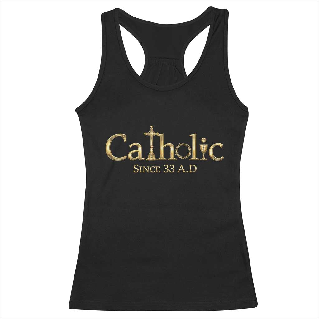 Catholic Since 33 AD Racerback Tank Top Christianity Crucifix Jesus Eucharist