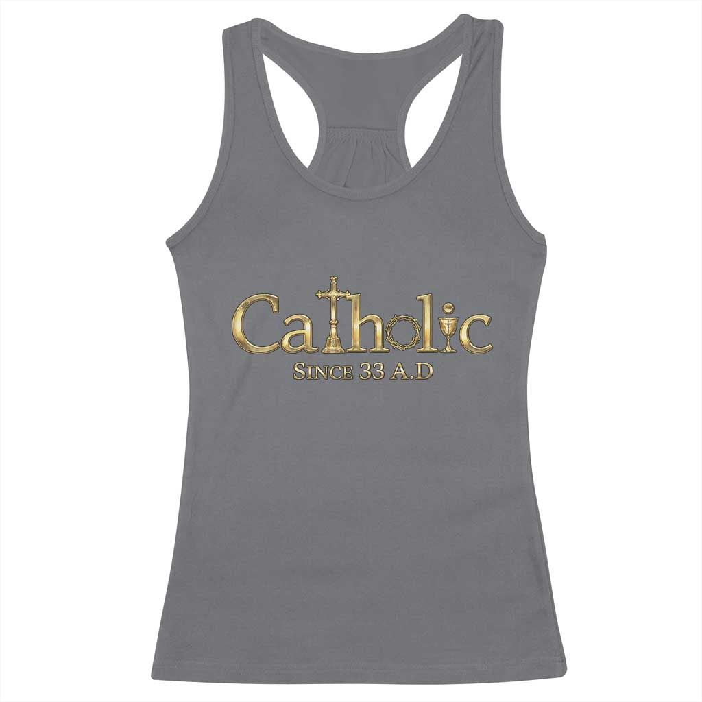 Catholic Since 33 AD Racerback Tank Top Christianity Crucifix Jesus Eucharist