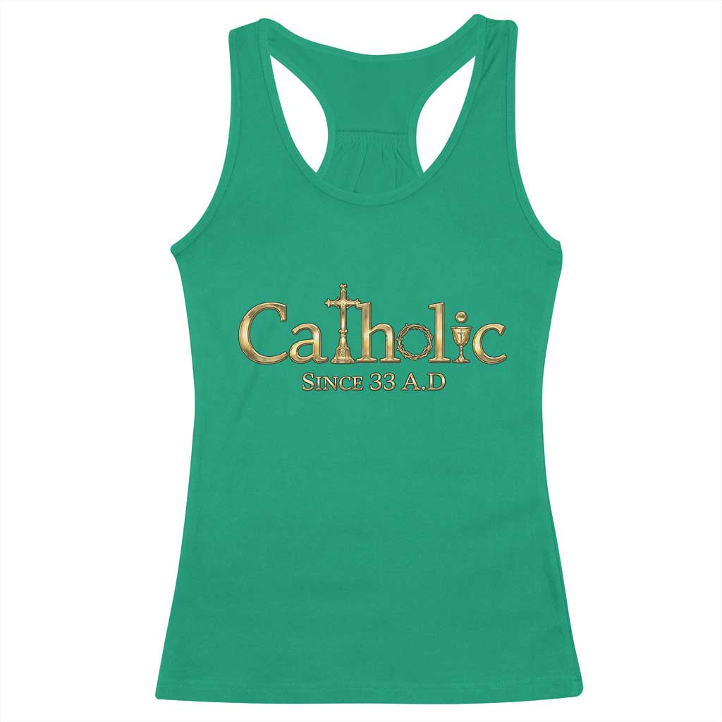 Catholic Since 33 AD Racerback Tank Top Christianity Crucifix Jesus Eucharist