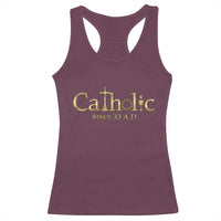 Catholic Since 33 AD Racerback Tank Top Christianity Crucifix Jesus Eucharist