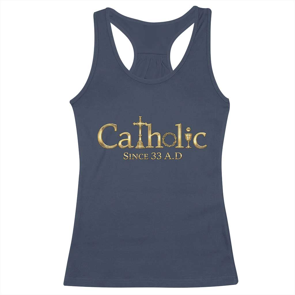 Catholic Since 33 AD Racerback Tank Top Christianity Crucifix Jesus Eucharist