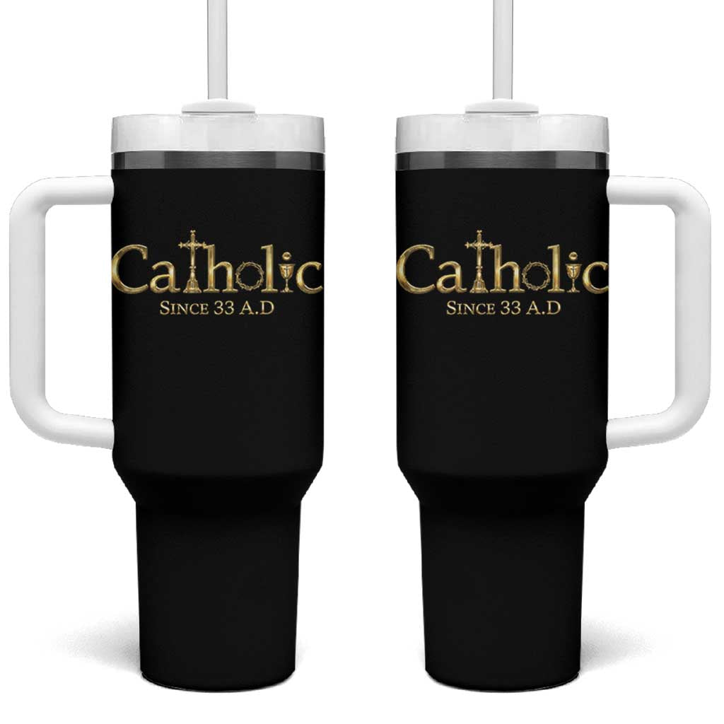 Catholic Since 33 AD Tumbler With Handle Christianity Crucifix Jesus Eucharist