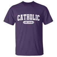 Catholic Since 33 AD T Shirt Vintage Varsity Crucifix Jesus Eucharist Christianity