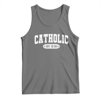 Catholic Since 33 AD Tank Top Vintage Varsity Crucifix Jesus Eucharist Christianity