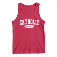 Catholic Since 33 AD Tank Top Vintage Varsity Crucifix Jesus Eucharist Christianity