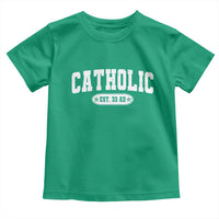 Catholic Since 33 AD Toddler T Shirt Vintage Varsity Crucifix Jesus Eucharist Christianity