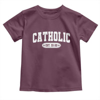 Catholic Since 33 AD Toddler T Shirt Vintage Varsity Crucifix Jesus Eucharist Christianity