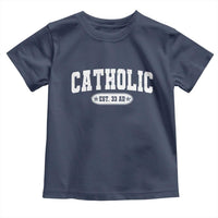 Catholic Since 33 AD Toddler T Shirt Vintage Varsity Crucifix Jesus Eucharist Christianity