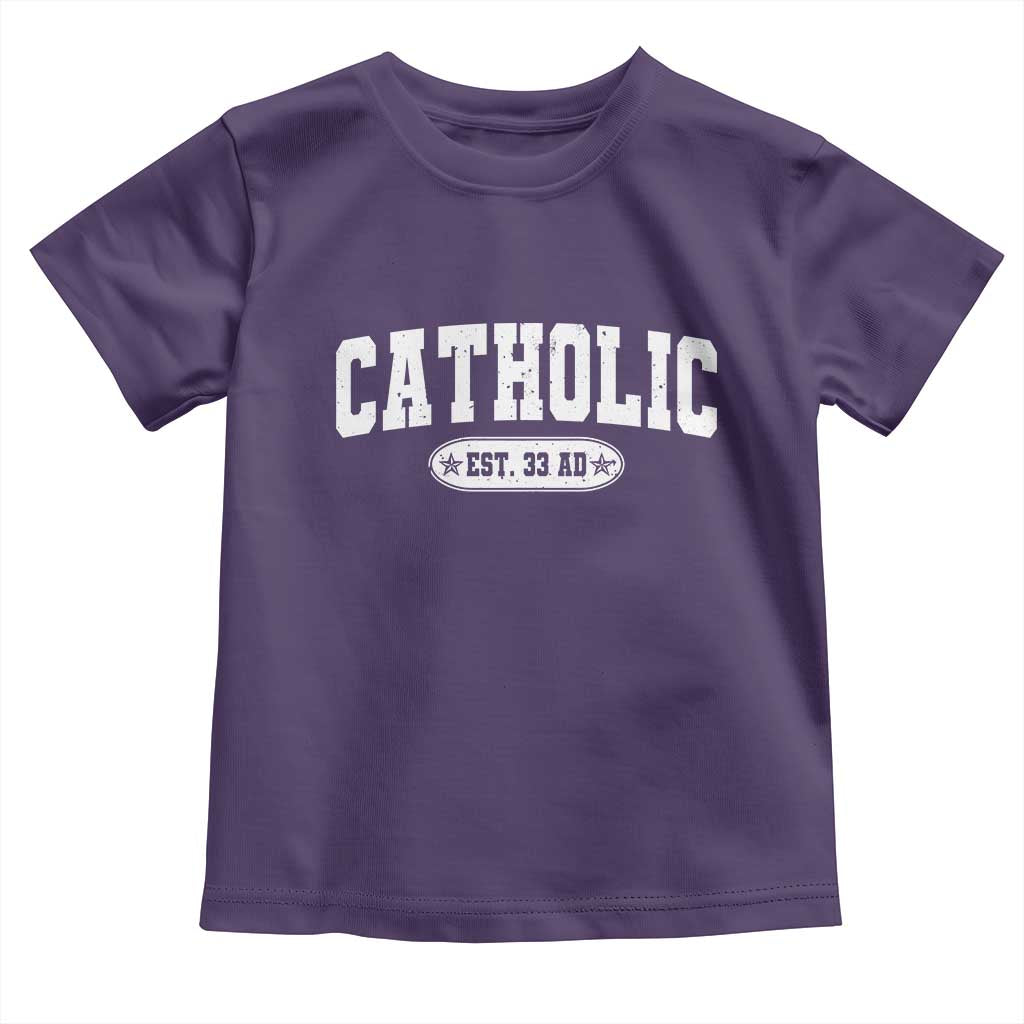 Catholic Since 33 AD Toddler T Shirt Vintage Varsity Crucifix Jesus Eucharist Christianity