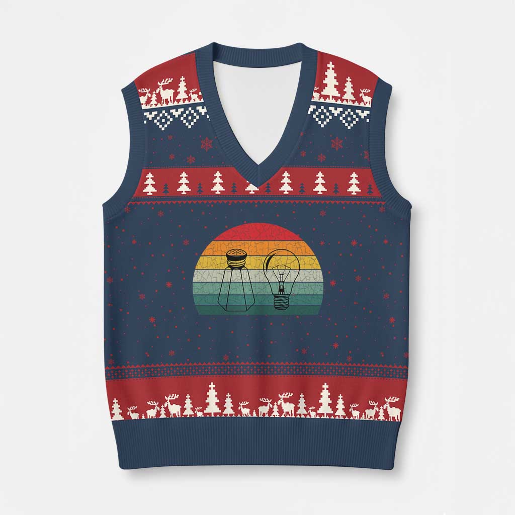 Retro Salt Light Be Ye Salt Christ V-Neck Knit Sweater Vest Bible Verse Christian Worship