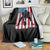 American Flag Football Throw Blanket Cool Distressed Vintage Patriotic Football Player - Wonder Print Shop