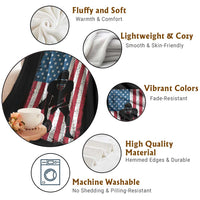 American Flag Football Throw Blanket Cool Distressed Vintage Patriotic Football Player - Wonder Print Shop